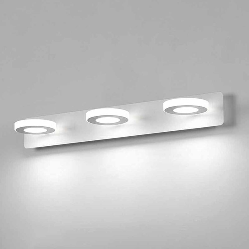 Okrągła lampa ścienna LED z 3 głowicami do umywalki łazienkowej, 15 W + białe światło
