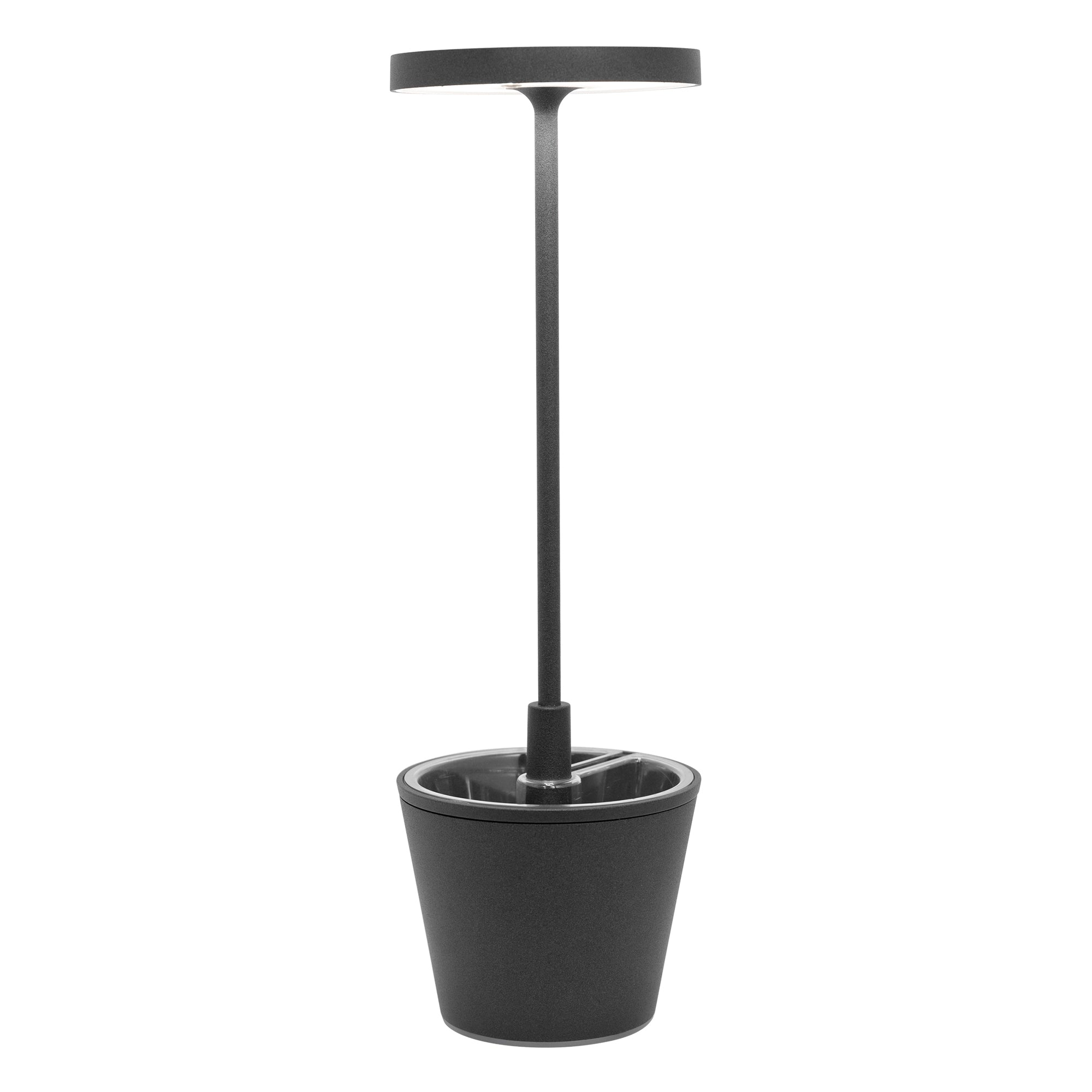 Lampa stołowa LED Poldina Reverso Dark Grey, ładowalna i ściemnialna, z czasem pracy baterii do 12 godzin Nadaje się do użytku na zewnątrz, IP65