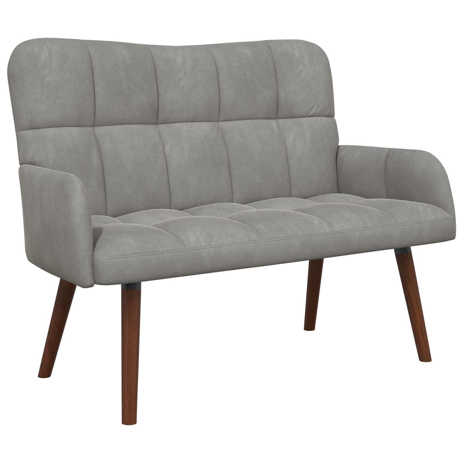 Sofa dwuosobowa jasnoszary 115 x 61 x 87 cm Welur