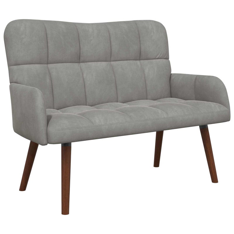 Sofa dwuosobowa jasnoszary 115 x 61 x 87 cm Welur
