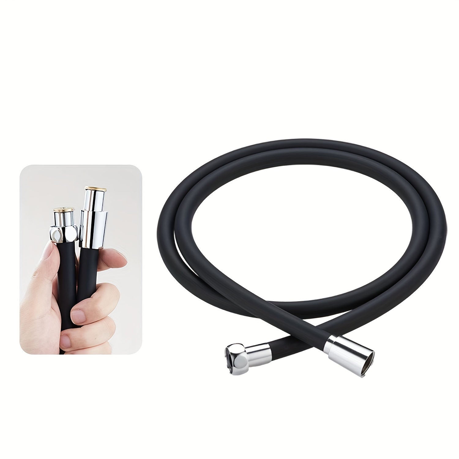 Elastyczny wąż prysznicowy 2M, uniwersalny wąż prysznicowy GI/2" (20MM), czarny
