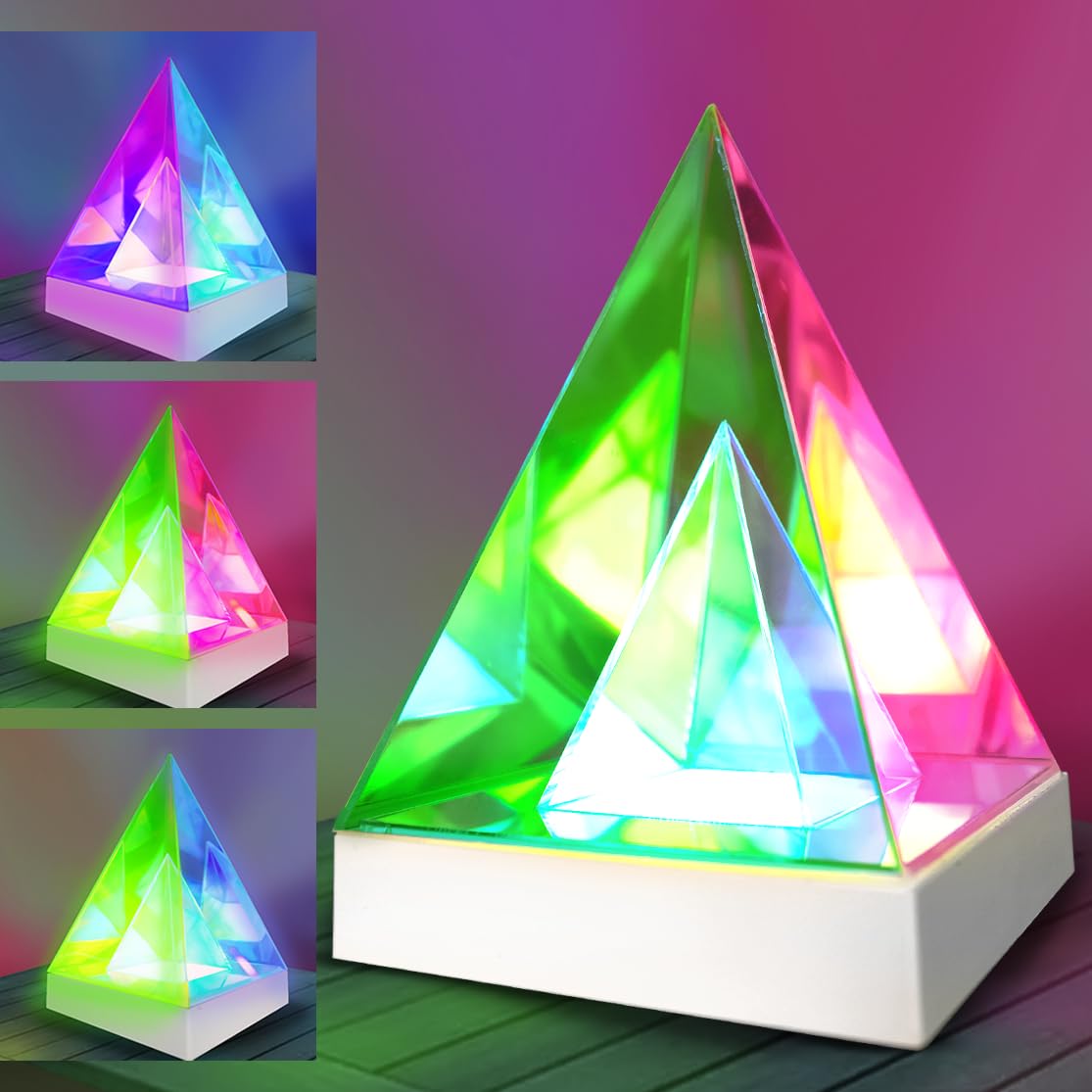 Trójkąt Nieskończonego Światła - Lampa Infinity geometryczna 3D zasilana przez USB do sypialni - niewrażliwa na stłuczenia, atrakcyjna lampa stołowa