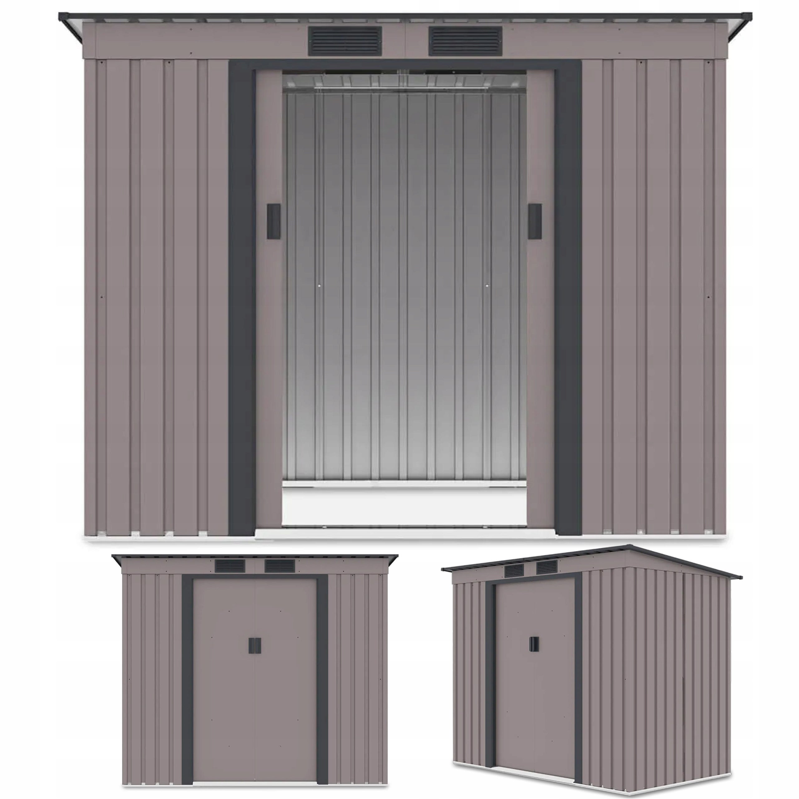 Domek Ogrodowy Narzędziowy OREGON 201x121cm Metalowy Schowek na Narzędzia 1 szt