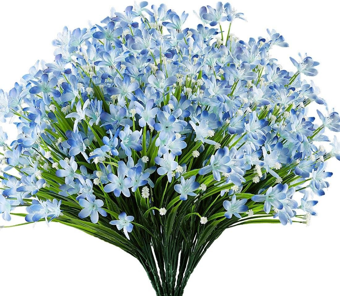 paczek sztucznych kwiatów orchidei plastikowe rośliny na ślub bukiet ślubny na zewnątrz do domu ogrodu kuchni biura na stół do wazonu niebieskie