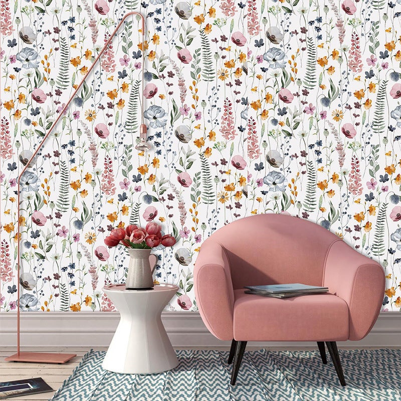 Tapeta w kwiaty w stylu boho – Tapeta dekoracyjna – Tapeta winylowa samoprzylepna (43 x 600 cm) – Tapeta wodoodporna