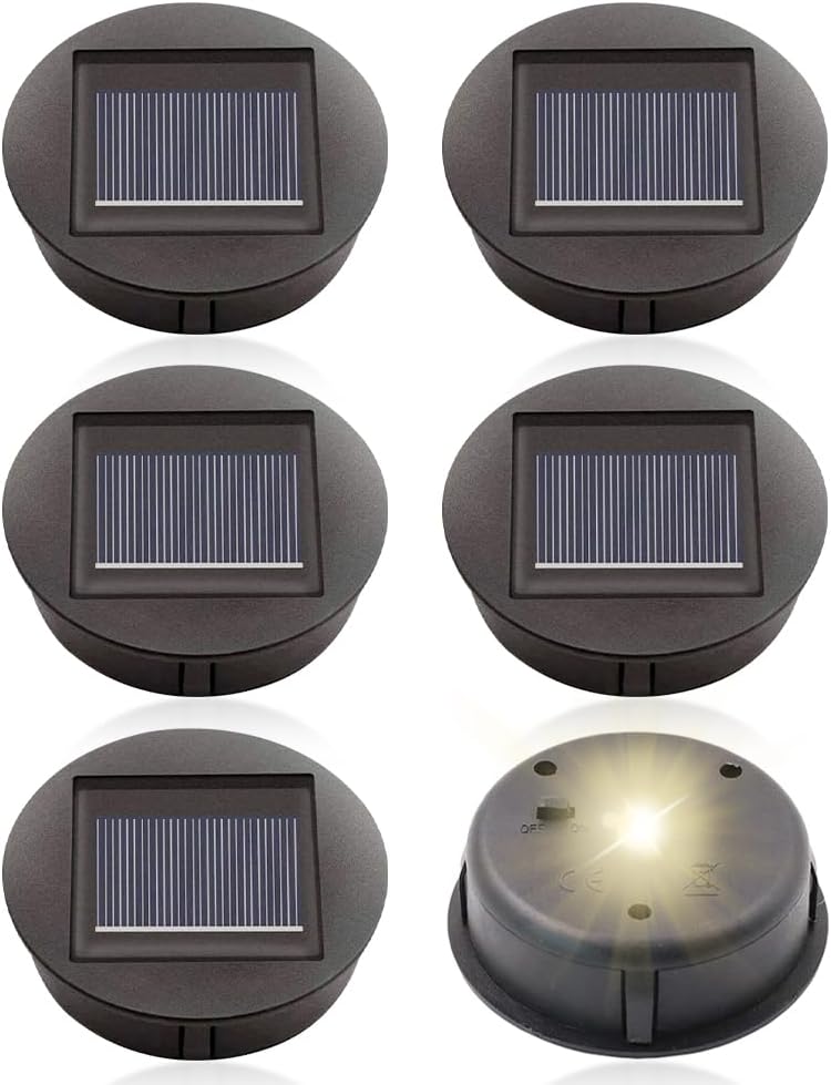szt. zapasowych lamp solarnych z żarówką LED, 8 cm zapasowa górna część do lamp solarnych LED, zapasowy panel słoneczny, zapasowa osłona