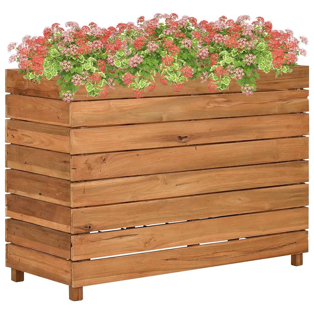 Podwyższona donica 100x40x72 cm drewno tekowe z recyklingu/stal