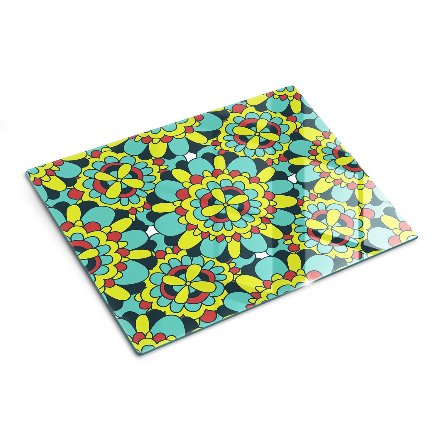 Hartowane szkło do kuchni na blat - Abstrakcyjny Kwiat - 30x40 - Tulup