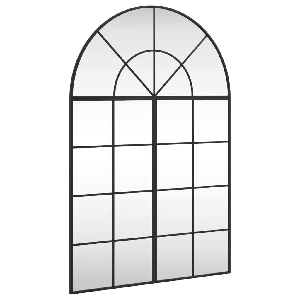 Lustro Ścienne Łukowe z Ramą 80x120 cm Czarne do Sypialni