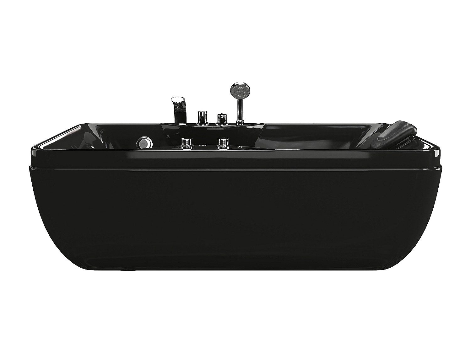 Wanna z hydromasażem czarna - 1 osobowa - 140 l - 150 x 75 x 54,5 cm - Lewostronna - GAVINO