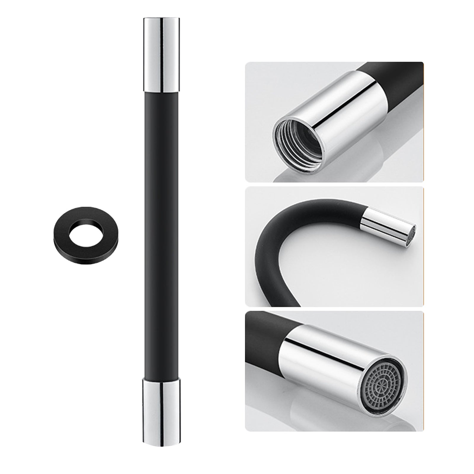 360 Degree spryskiwacz do kranu wąż przedłużający silikon Extension Tube z szczelny Gasket Bubbler elastyczny kran Extender woda wąż
