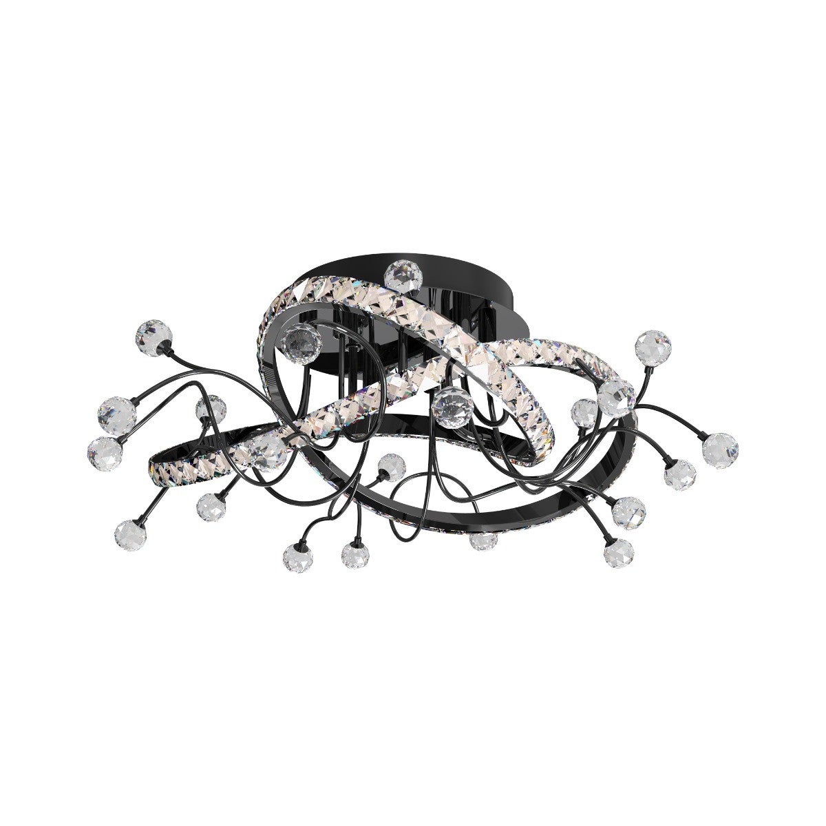Lampa sufitowa ledowa kryształowa czarna MAIA LED 26W Zuma Line MX3481-1S-3BCT