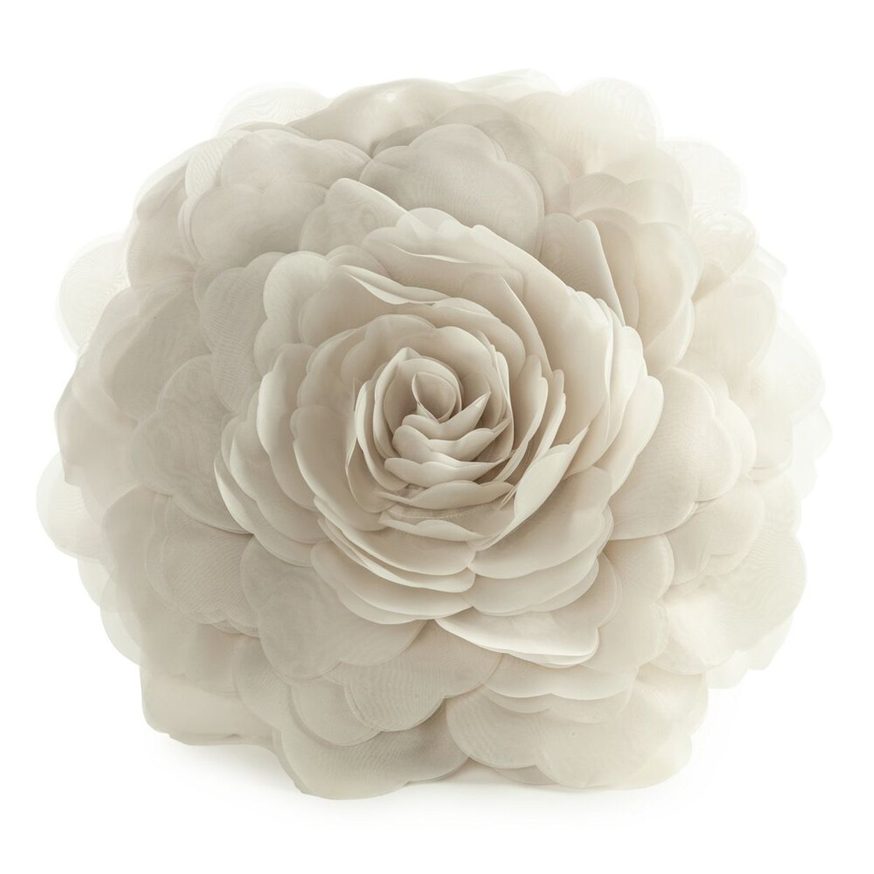 Poszewka dekoracyjna FLORES Eurofirany kremowa kwiat róża 3D 40 cm 1 szt.