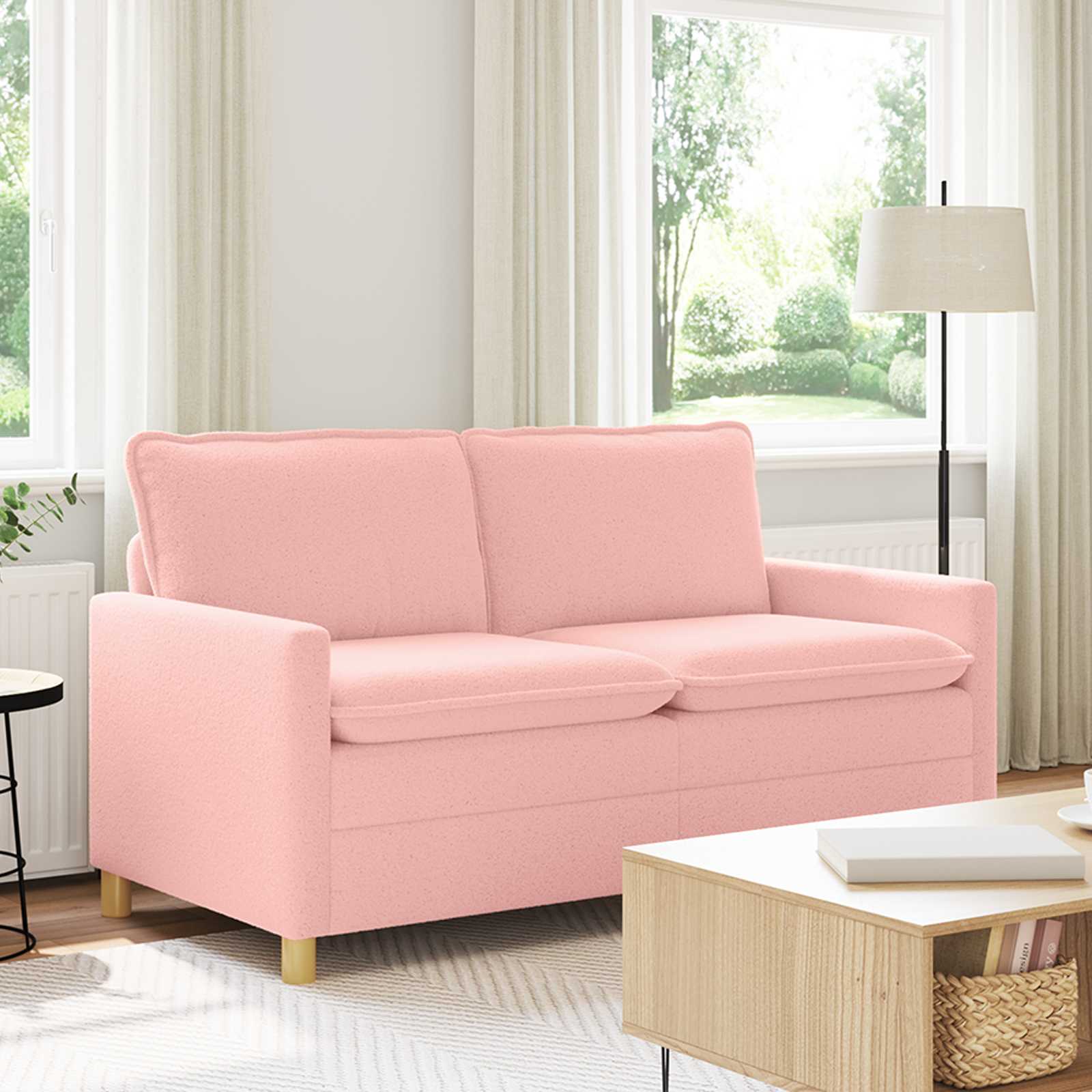 Sofa różowy 156 x 81 x 87,5 cm tkanina vidaXL