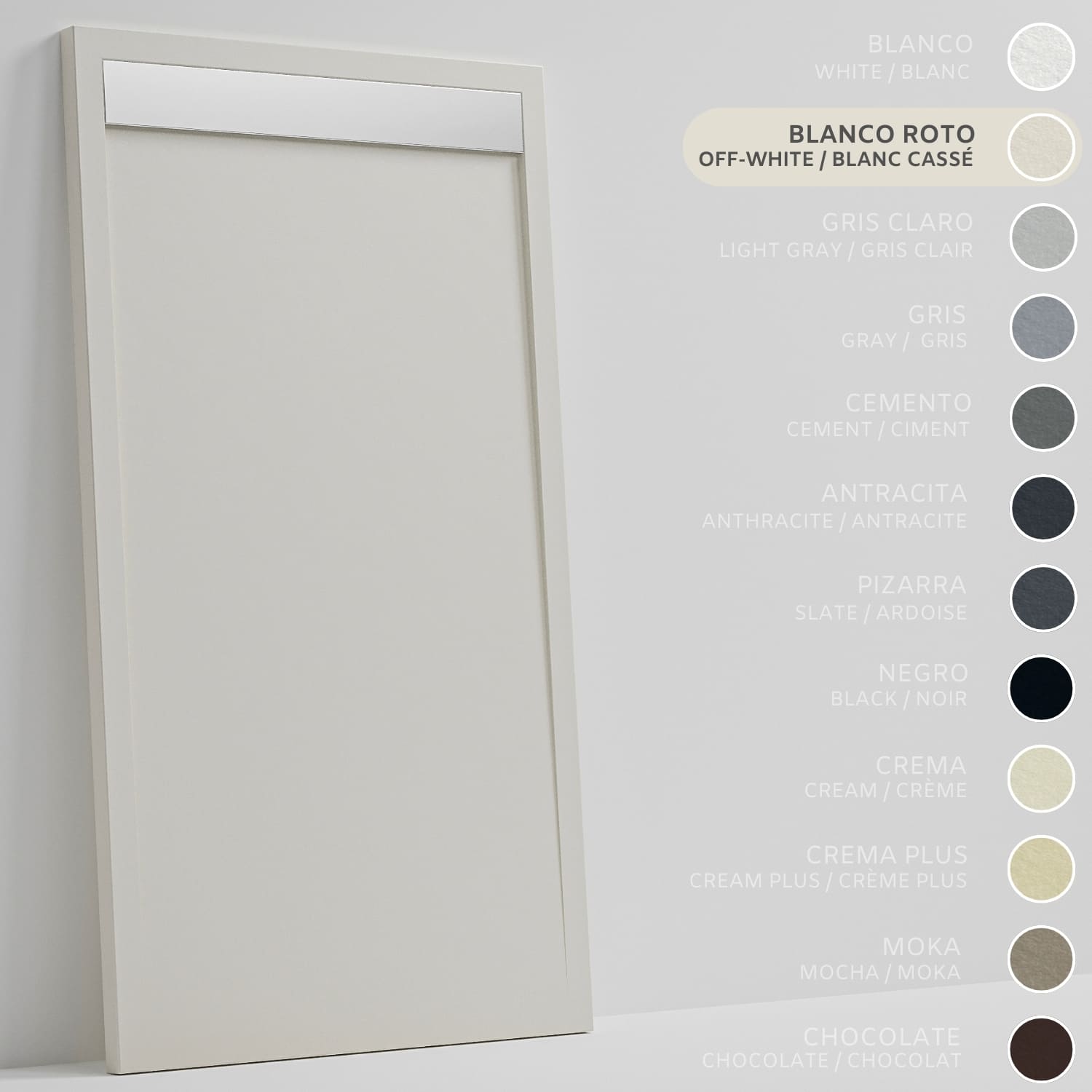 SOULHOME Brodzik prysznicowy– Żywica– Gel Coat– Gładka/Kamienna tekstura – Antypoślizgowy – złamana biel- 160X70- Niski 3cm– Ruszt INOX