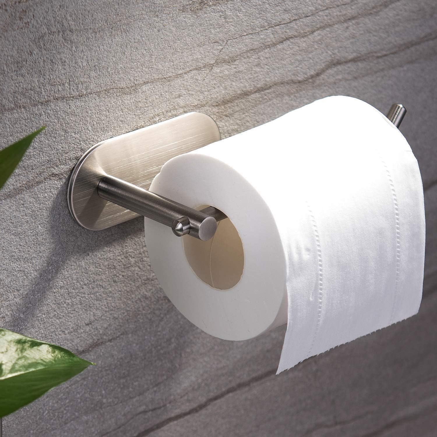 Uchwyt na papier toaletowy ze stali nierdzewnej, samoprzylepny, nie wymagający wiercenia.