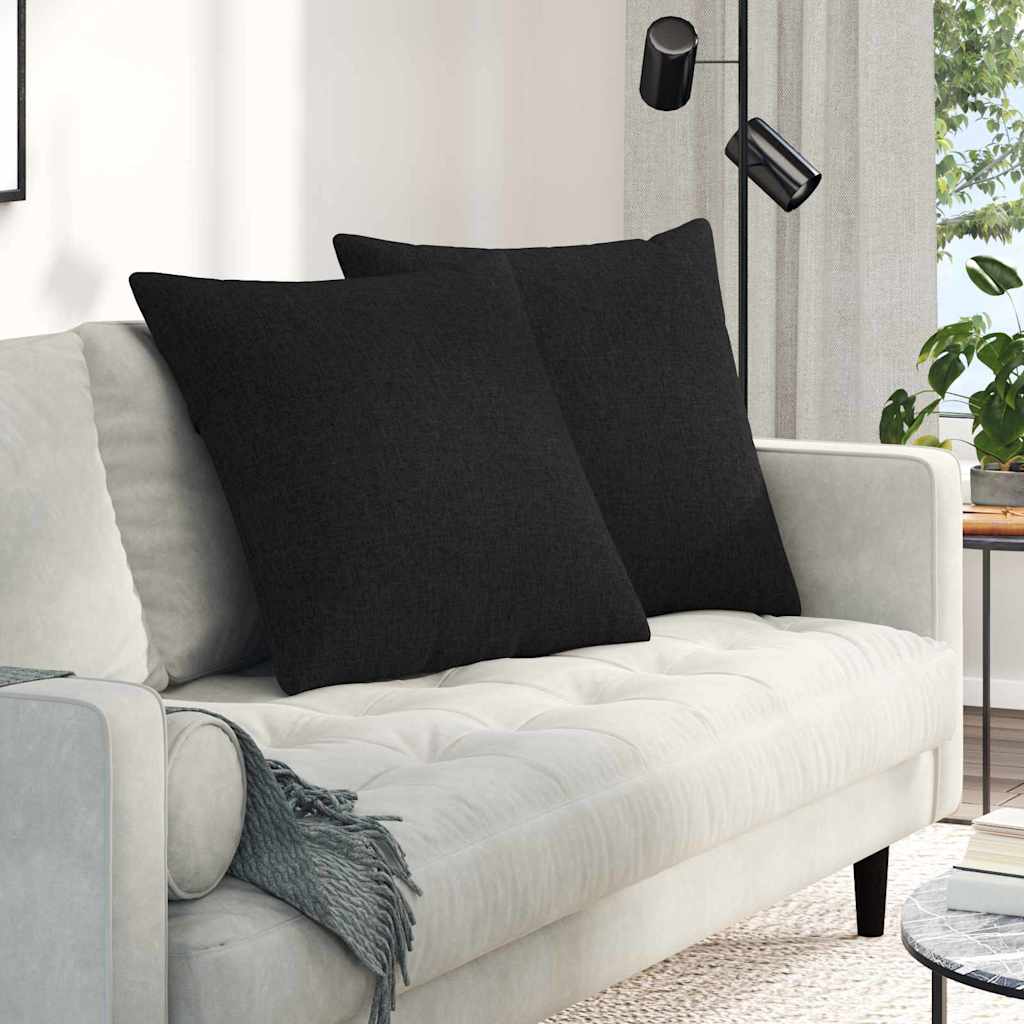 Poduszki na sofę 2 pcs Czarny 80 x 80 cm tkanina vidaXL