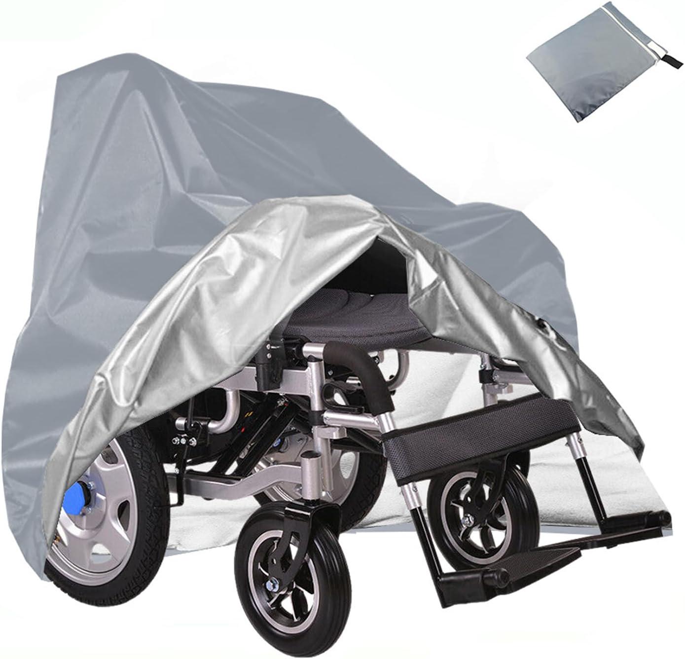 Wodoodporny pokrowiec na wózek inwalidzki elektryczny do transportu, pokrowiec na skuter elektryczny Oxford 210D, 101 x 76 x 101 cm (szary)