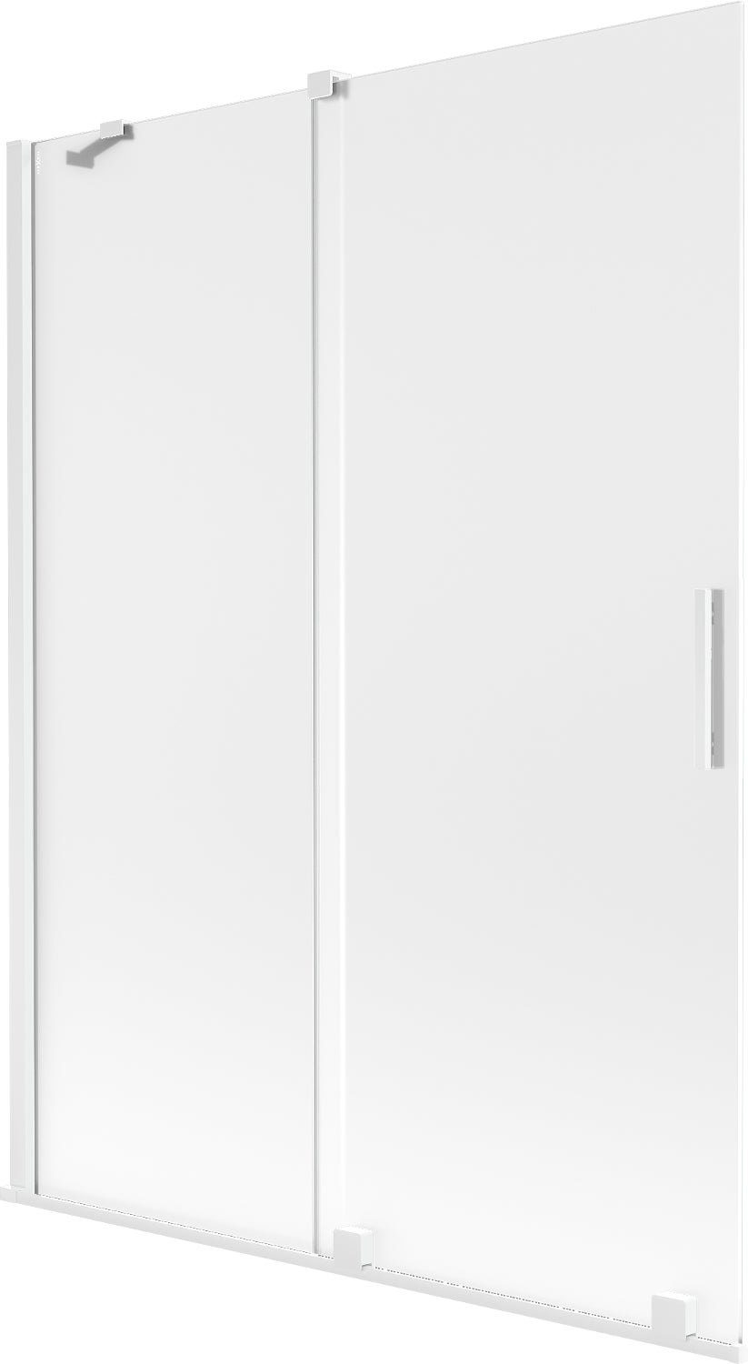 Mexen Velar parawan nawannowy 2-skrzydłowy rozsuwany 130 x 150 cm, szron, biały - 896-130-000-31-20
