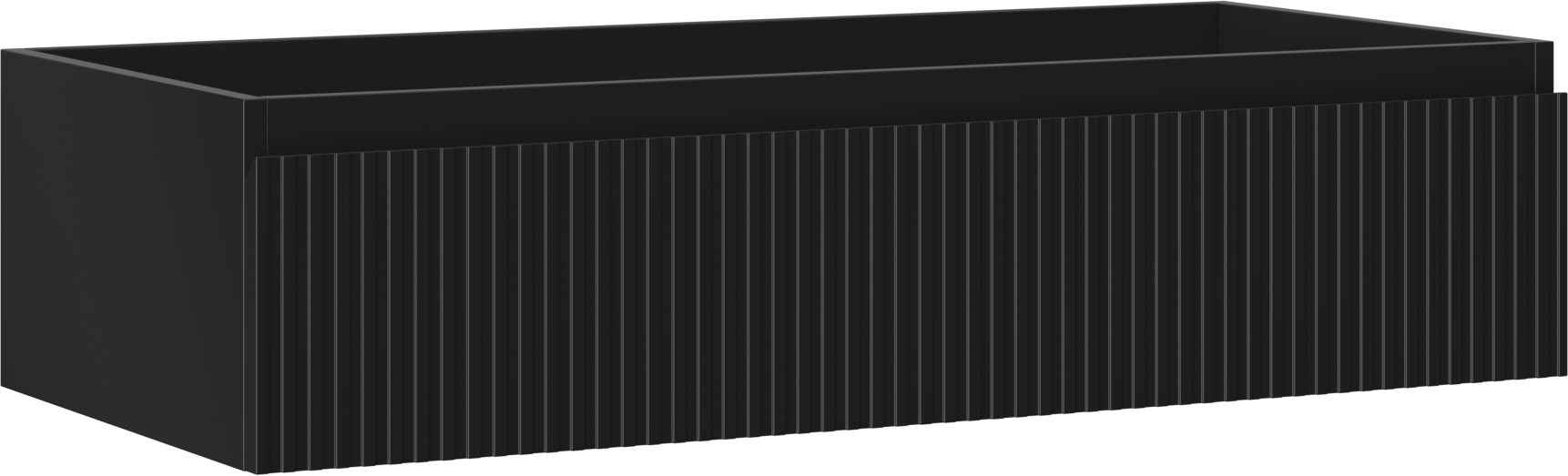 Mexen Rivel szafka łazienkowa podumywalkowa 100 cm, 1 szuflada, ryflowana , czarna mat - 91A20-10023-1-BF71