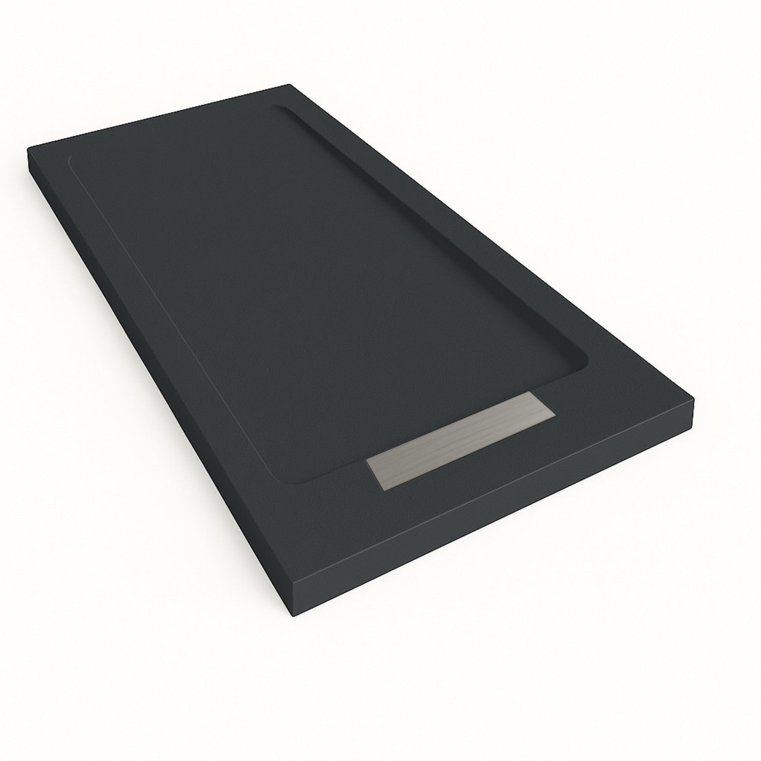 Brodzik STEEN z ramą 80x80 cm kolor Czarny RAL 9005, kratka ze stali nierdzewnej