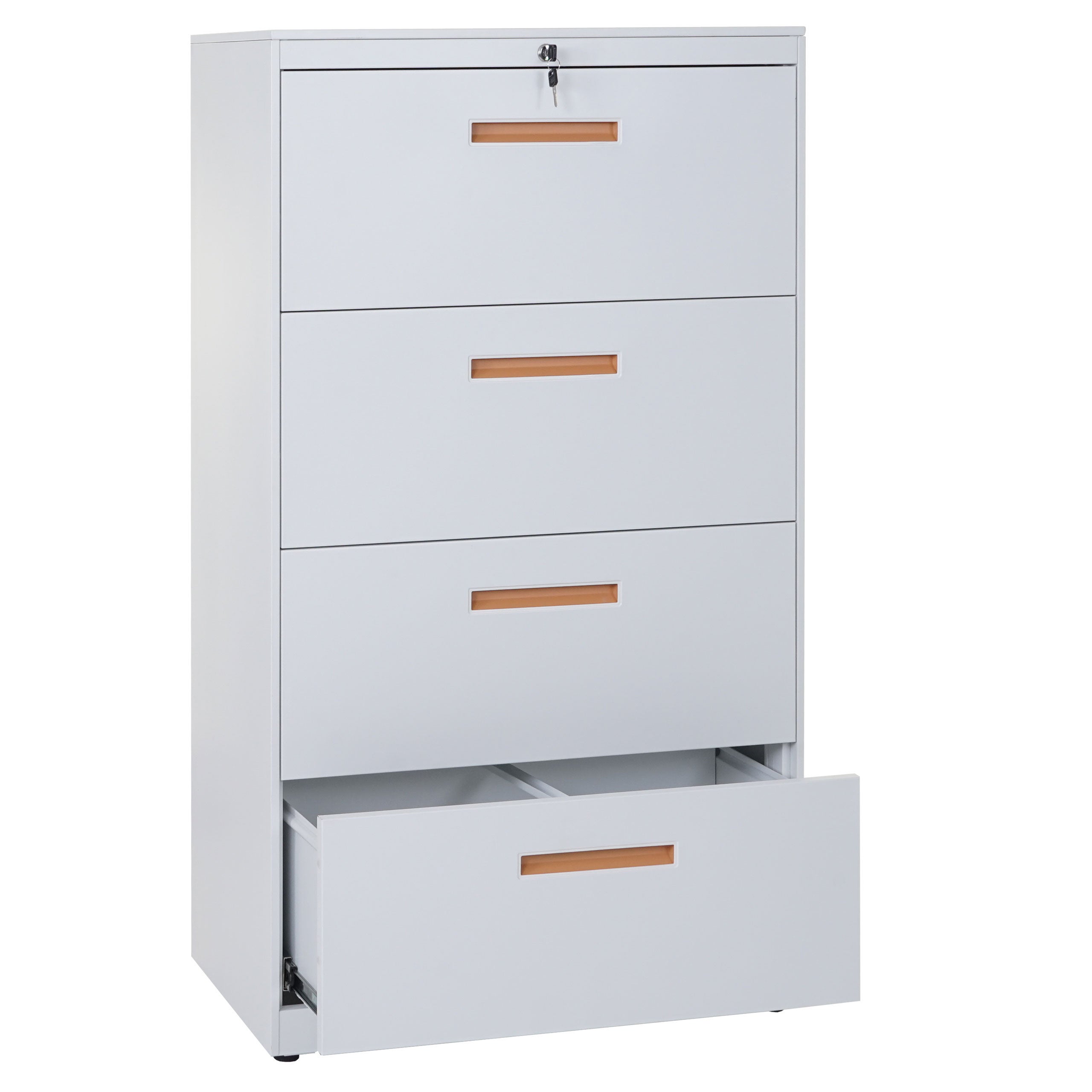 Szafka kartotekowa wisząca HWC-A10, szafka biurowa stalowa, A4 zamykana ~ 132x76x46cm biała