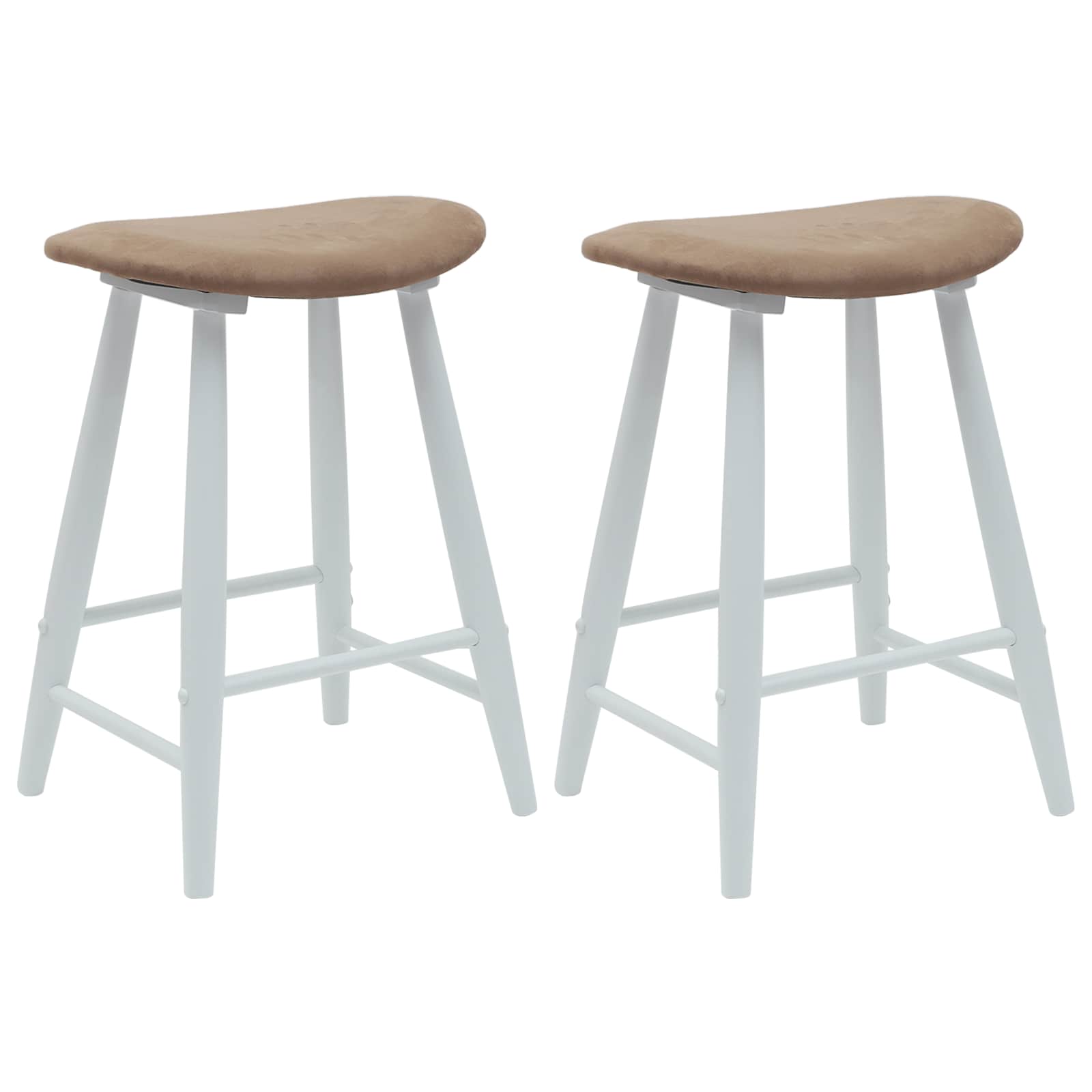 Krzesła jadalne 2 pcs Biały 46 x 37 x 63 cm Drewno Gumowe