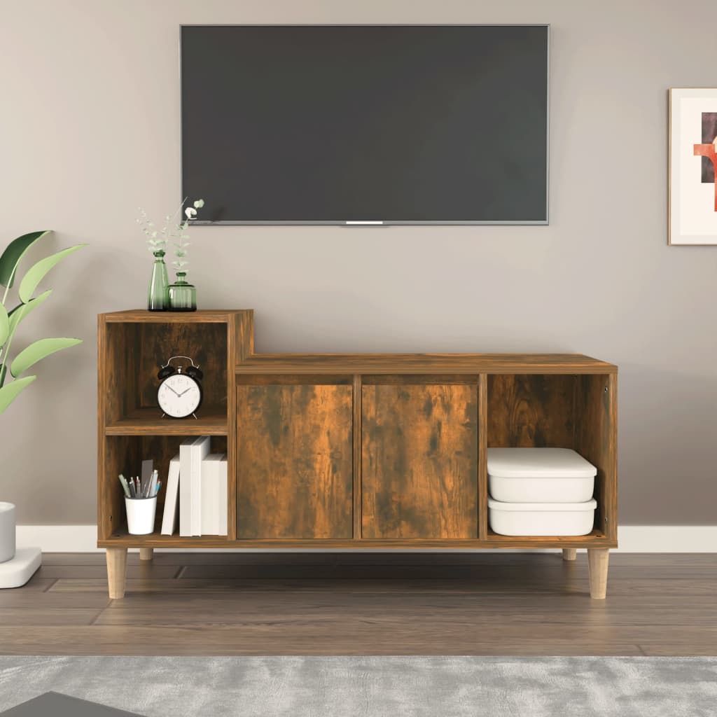 Szafka pod telewizor, przydymiony dąb, 100x35x55 cm vidaXL