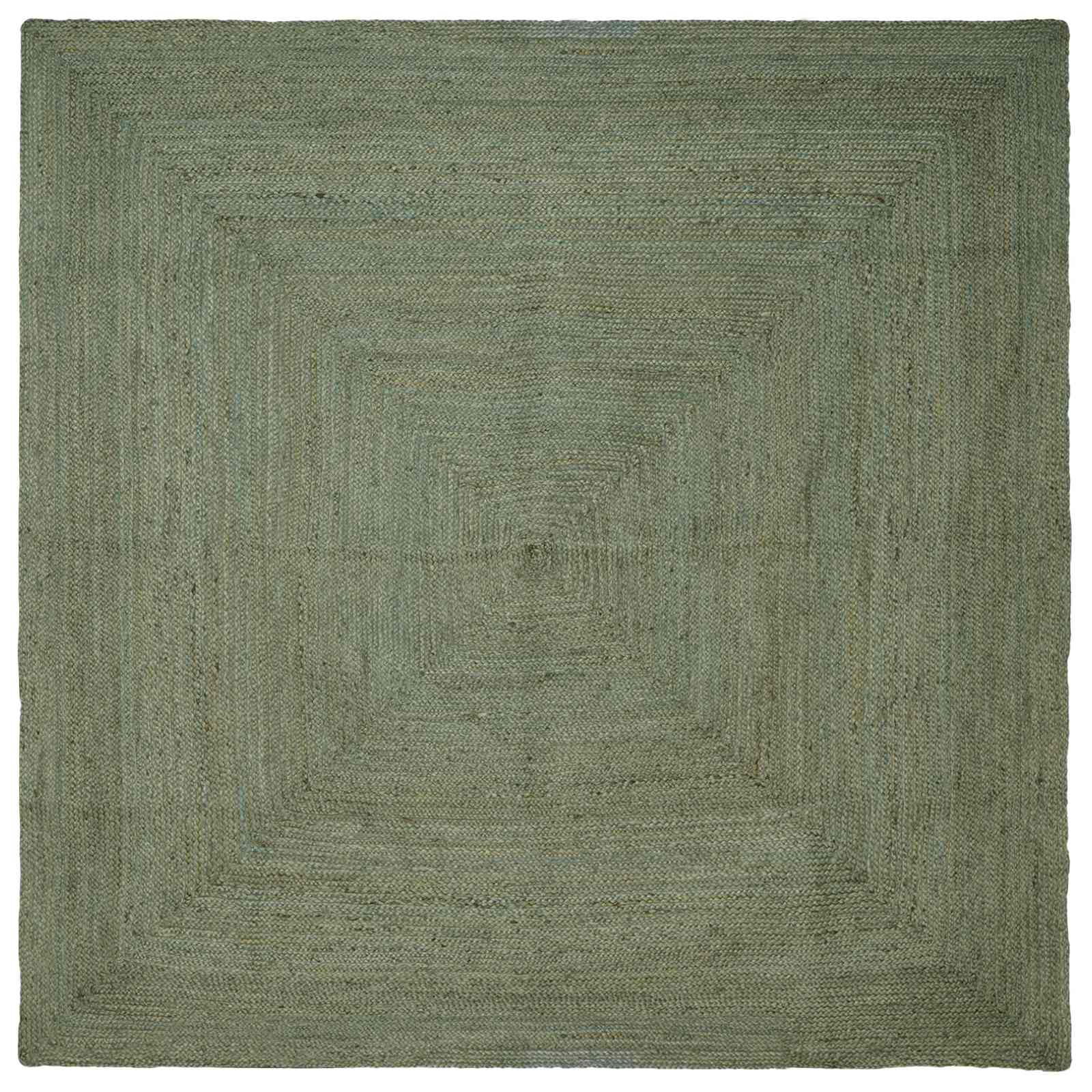 Dywany pokojowe Kwadrat Oliwkowy zielony 240 x 240 cm Juta