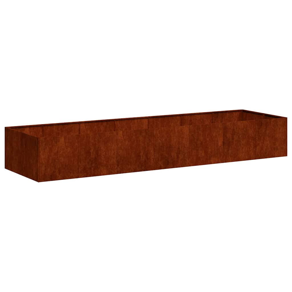 Donica Ogrodowa Corten 280x80x40 cm Rdzawa na Kwiaty na Zioła