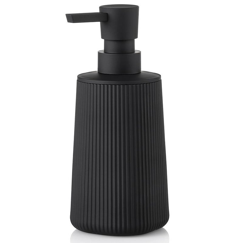 Czarny dozownik do mydła - Dozownik do mydła w płynie Pojemność: 0.38 l, Polipropylen, 6,9*17,5cm, Czarny