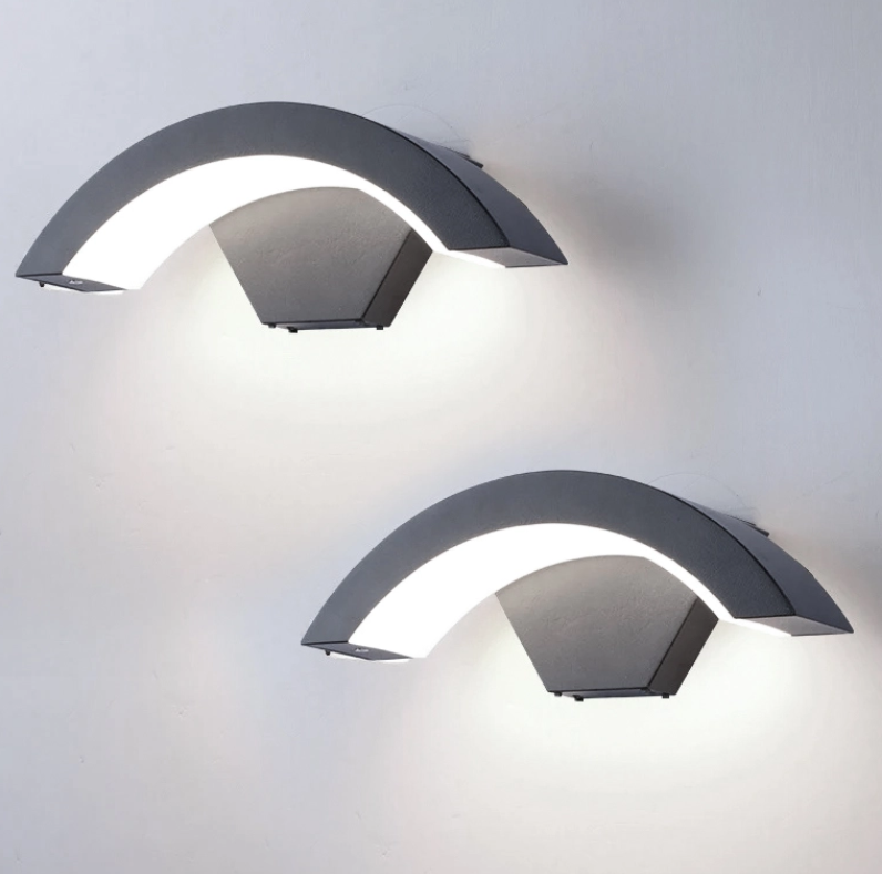 (2 sztuki) Zewnętrzne kinkiety LED, nowoczesne kinkiety 24 W, dekoracyjne oświetlenie wewnętrzne LED, wodoodporność IP65, białe światło