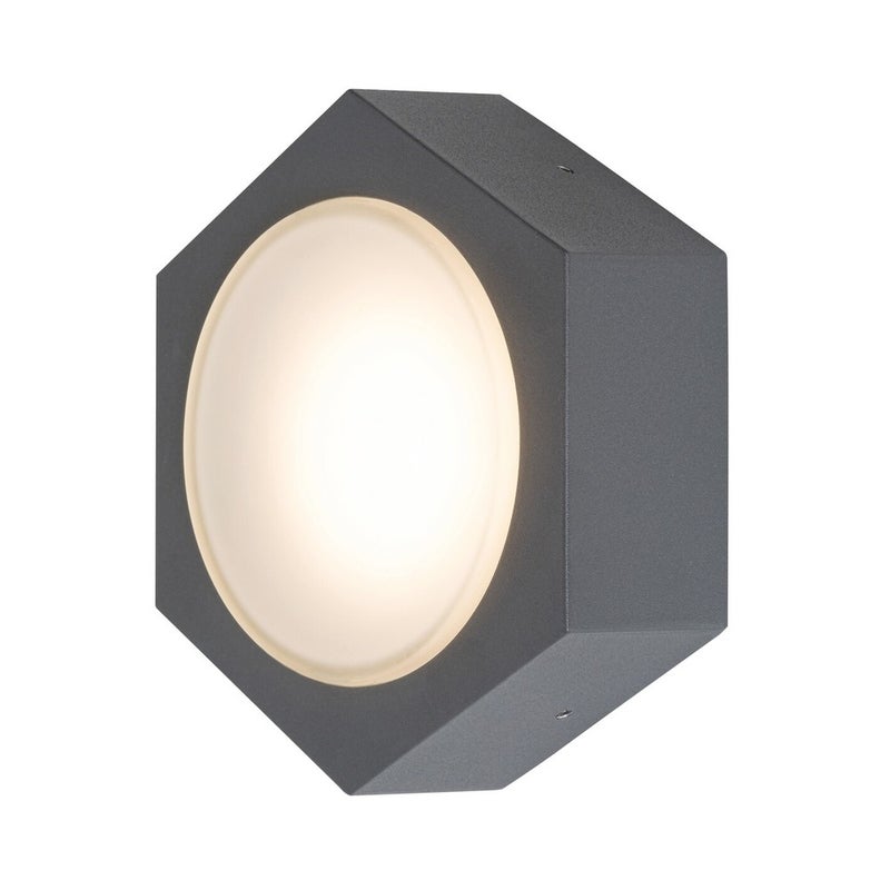 Kinkiet zewnętrzny LED 9W 680lm 3000K Sześciokątny Plaster miodu Antracyt Metal IP54 L200mm