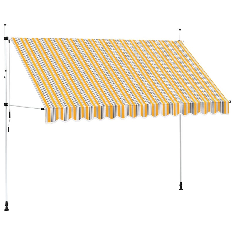 Markiza Tarasowa Zwijana 350x120 cm Żółto-Niebieska na Taras i Balkon