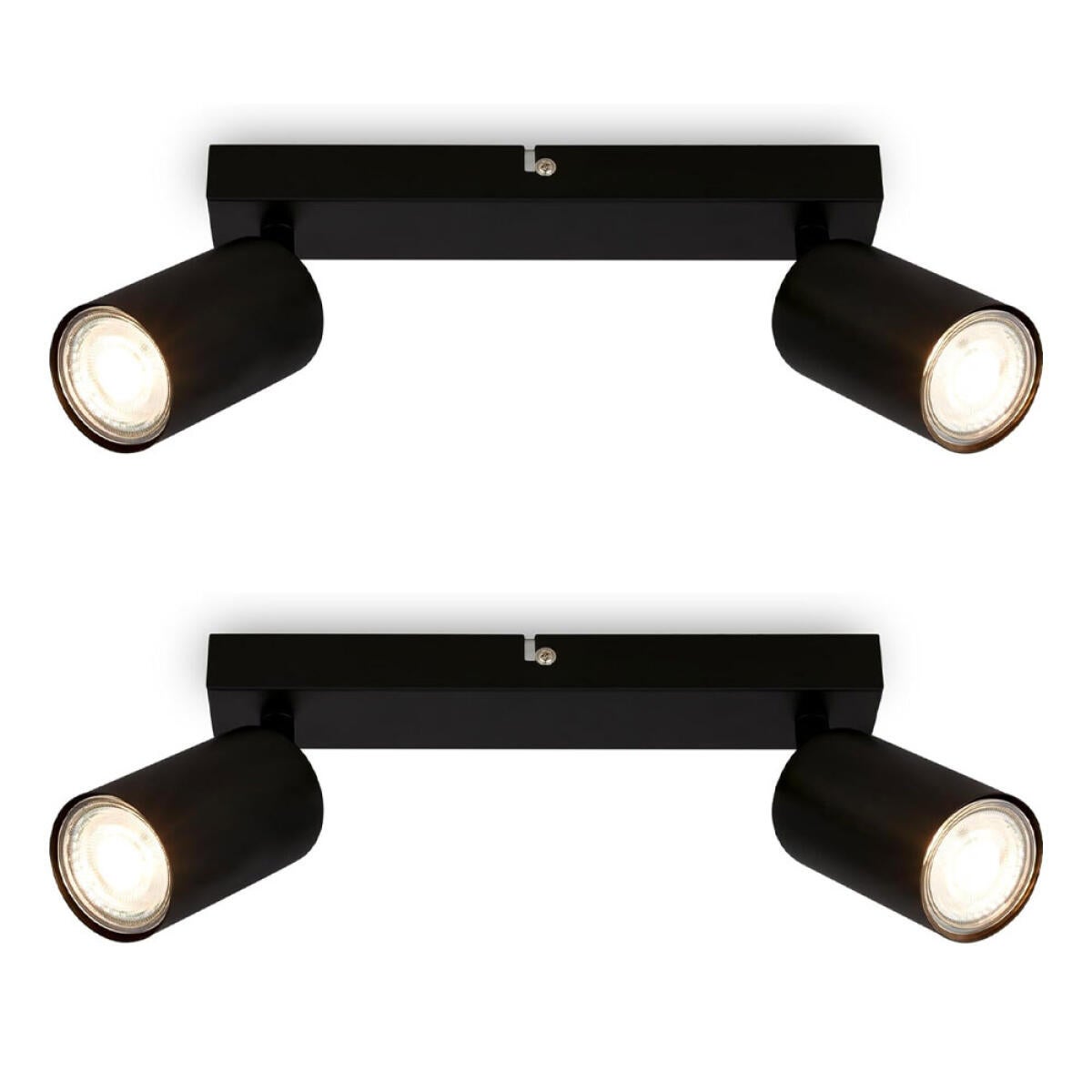 Lampy sufitowe LED, zestaw 2 szt., gniazdo GU10, maksymalna moc 9W, odpowiednie do salonów, sypialni, kuchni, łazienek itp., czarne.
