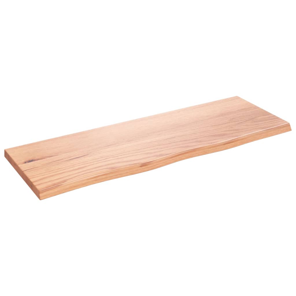 Blat Łazienkowy Lakierowany z Litego Drewna 80x30x2 cm Jasnobrązowy