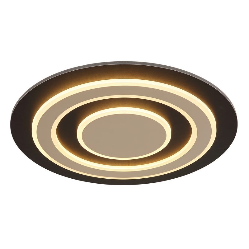 Półwpuszczana lampa sufitowa z wbudowaną diodą LED, 48 cm, matowa czerń, dioda LED 3000 K