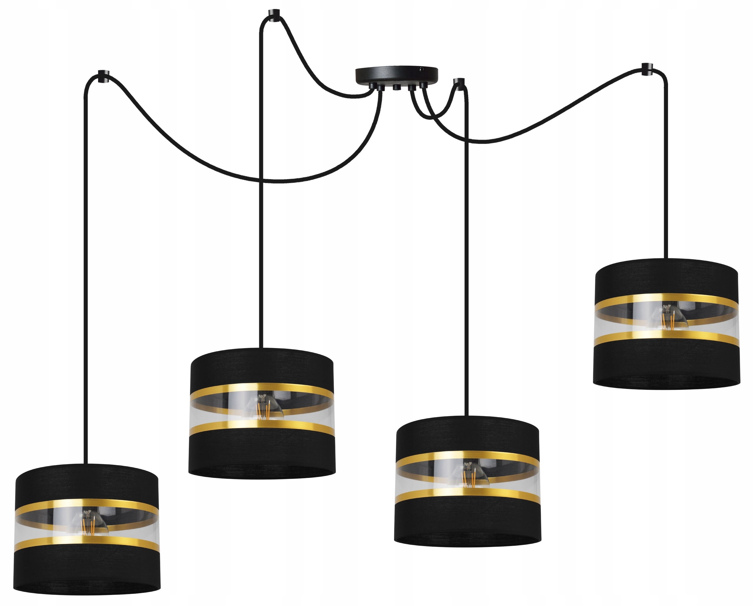Lampa sufitowa wisząca Light Home LH Spider Elegance Gold 4x E27 60W czarny