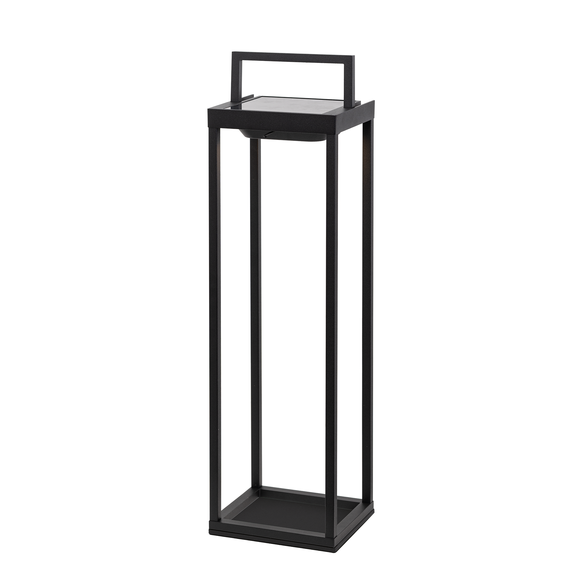 Zafferano - Domowa lampa solarna z 2 diodami LED, 56,4 cm - 2 W, lampa ścienna i stołowa z baterią i czujnikiem zmierzchu - czarna