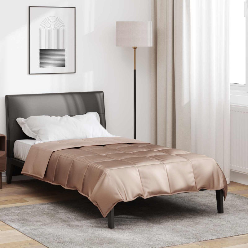 Kołdra na cały rok złoty 140 x 220 cm Satyna i Mikrofibra vidaXL
