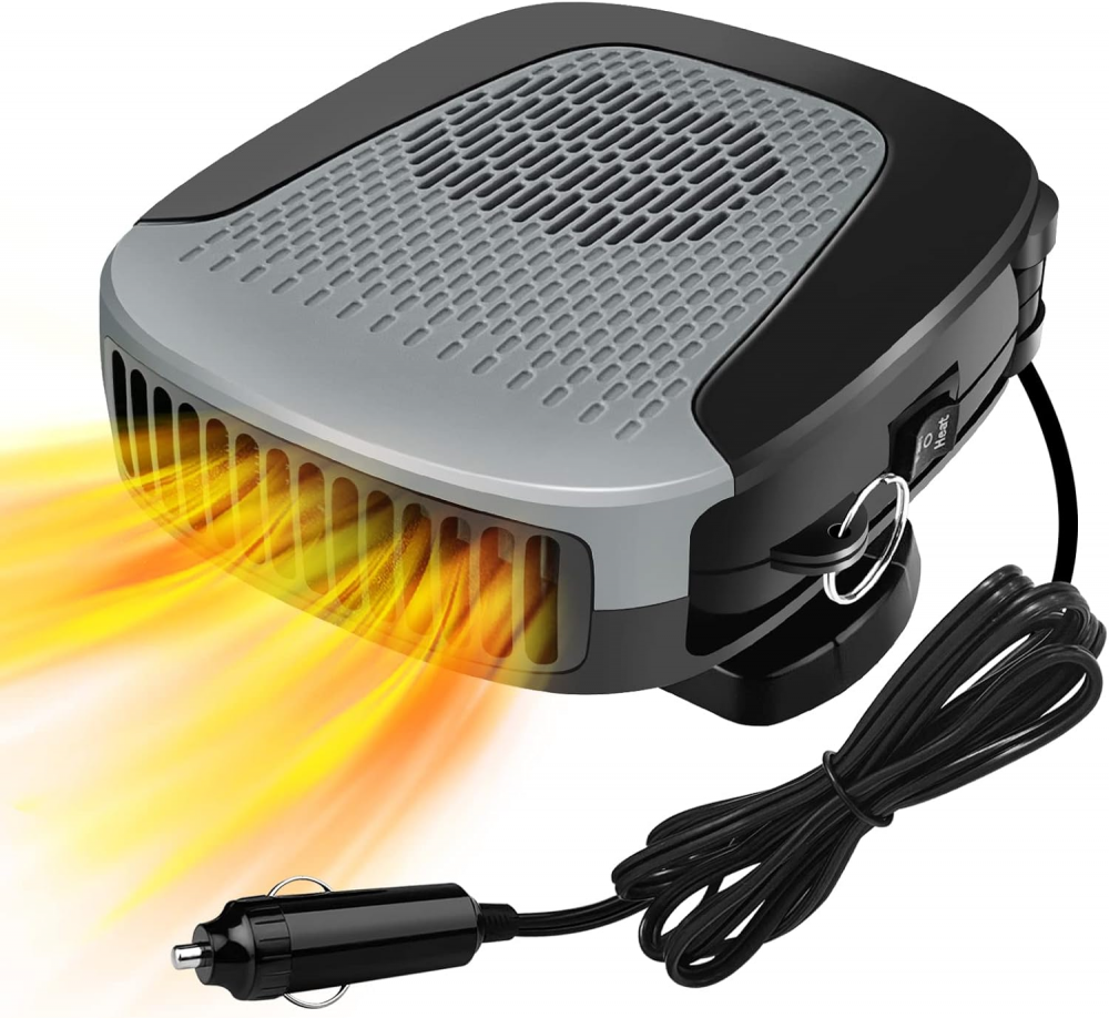 Ogrzewacz samochodowy - Odmrażacz samochodowy - ABS - 12 V 150 W - 1 szt. - Czarny - Szary