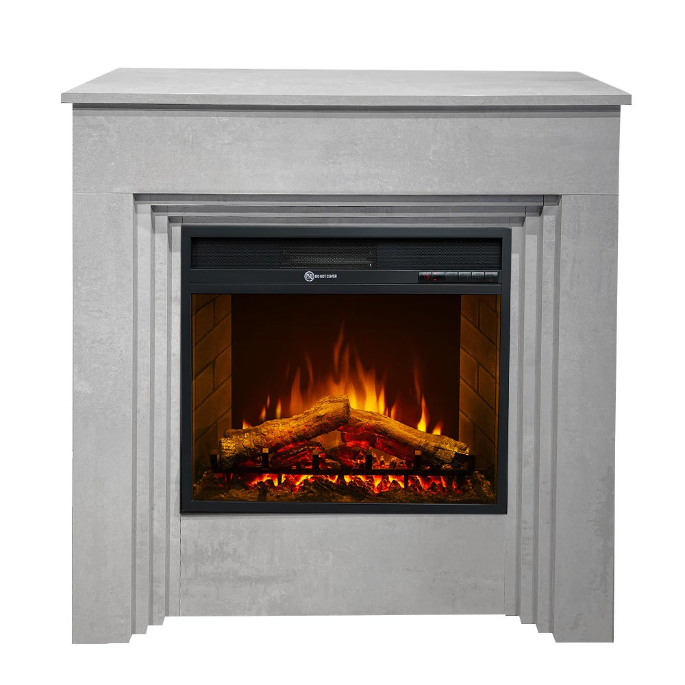 Kominek elektryczny BELLINI z efektem betonu, wyprodukowany we Włoszech, dł 96 x gł 35 x wys 96 cm