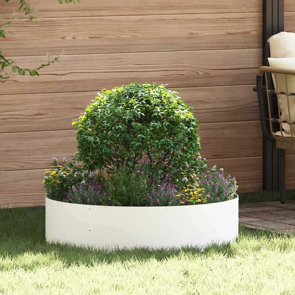 Pierścień doniczki 5 pcs Biały 80 x 80 x 20 cm Stal zimnogięta vidaXL