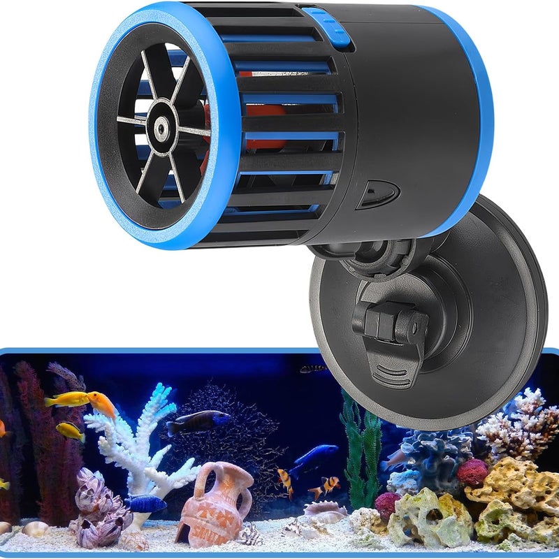 Pompa cyrkulacyjna do akwarium, 7000 l/h, 10 W, obrotowa, 360°, pompa do wytwarzania fal do akwarium, pompa do wytwarzania fal z przyssawką, pompa cyr