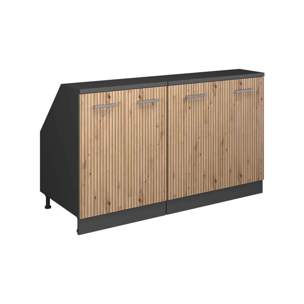 Vicco Zestaw szafek na dach skośny Rion, Dąb rzemieślniczy, 140 cm Zestaw 2 korpusów szafy głębokość 60 cm