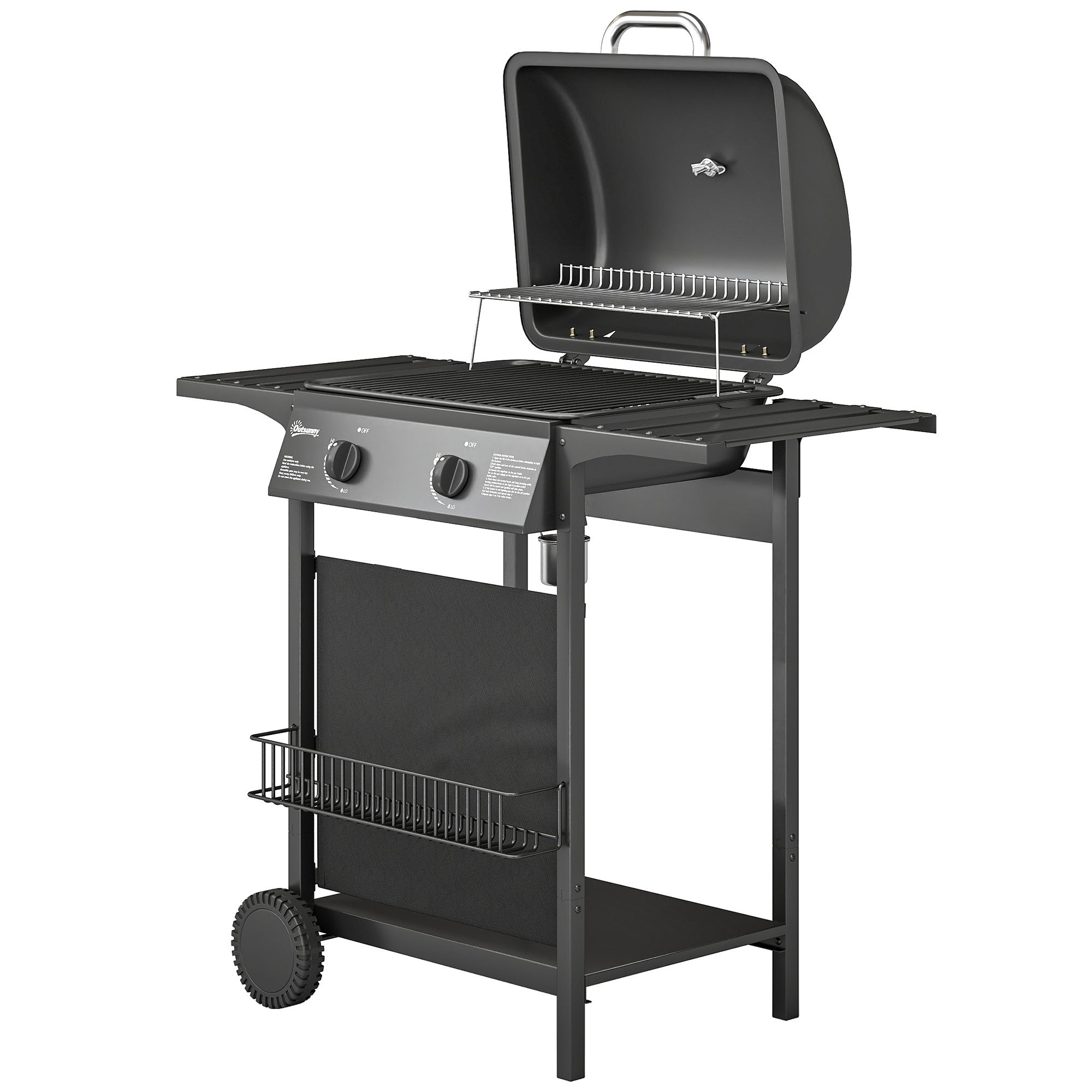 Grill gazowy 5 kW z 2 palnikami, stal nierdzewna