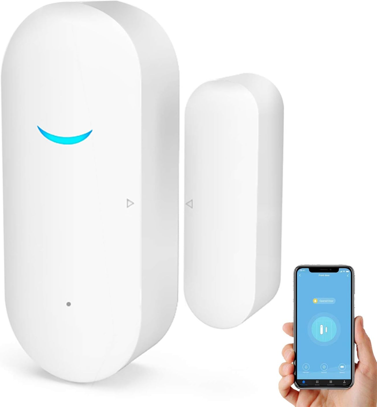 Czujniki drzwi i okien WiFi - inteligentny alarm - z powiadomieniem sterowanym przez aplikację - system alarmowy do domu (bateria nie jest dołączona)