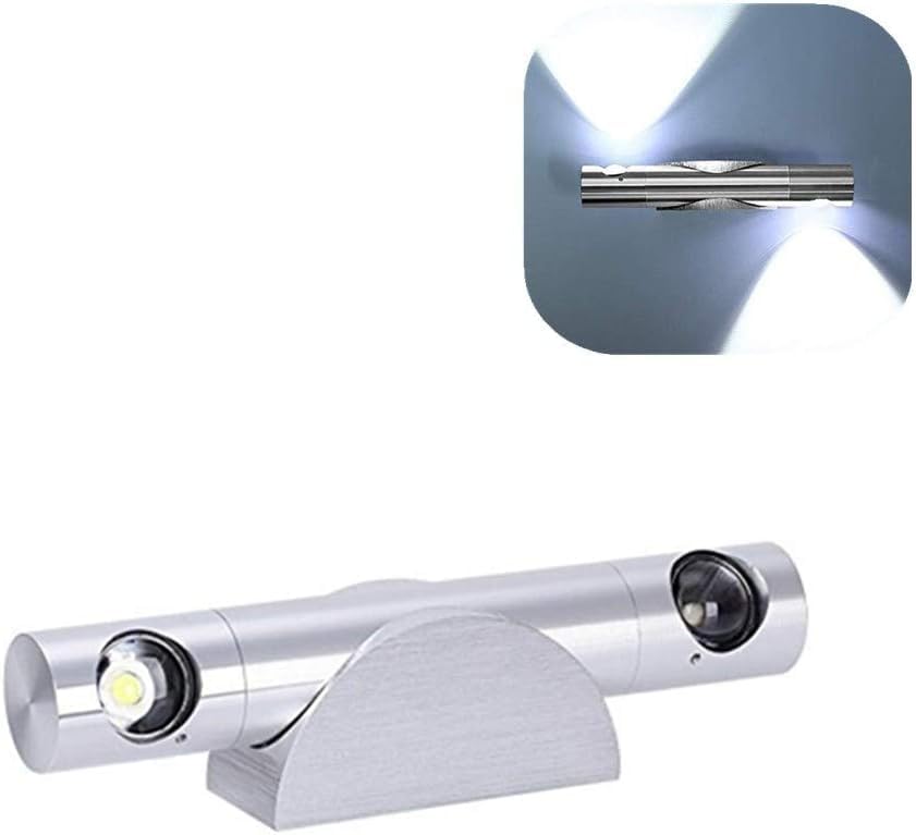 Lampa ścienna LED 6 W, oprawa oświetlenia wewnętrznego, podwójny obrót 360°, aluminium, oryginalna lampa do dekoracji sypialni – zimna biel