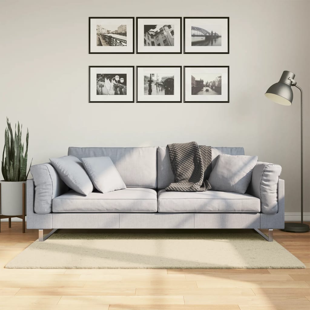 Dywan HUARTE z krótkim włosiem, kremowy, 80x150 cm vidaXL
