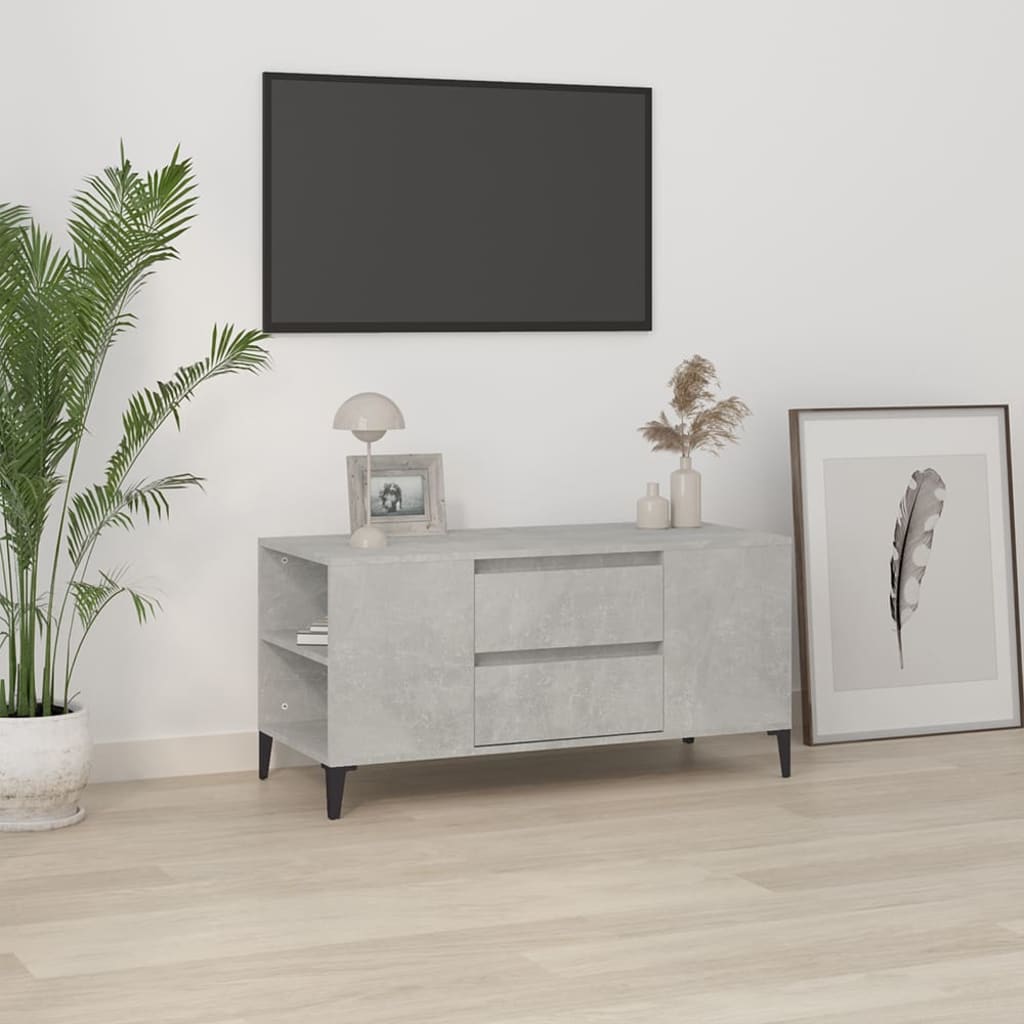 Szafka pod TV, szarość betonu, 102x44,5x50 cm vidaXL
